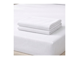 Lençol De Baixo 100% Algodão Hotel 1 Und 200 X 190/200 Brancos