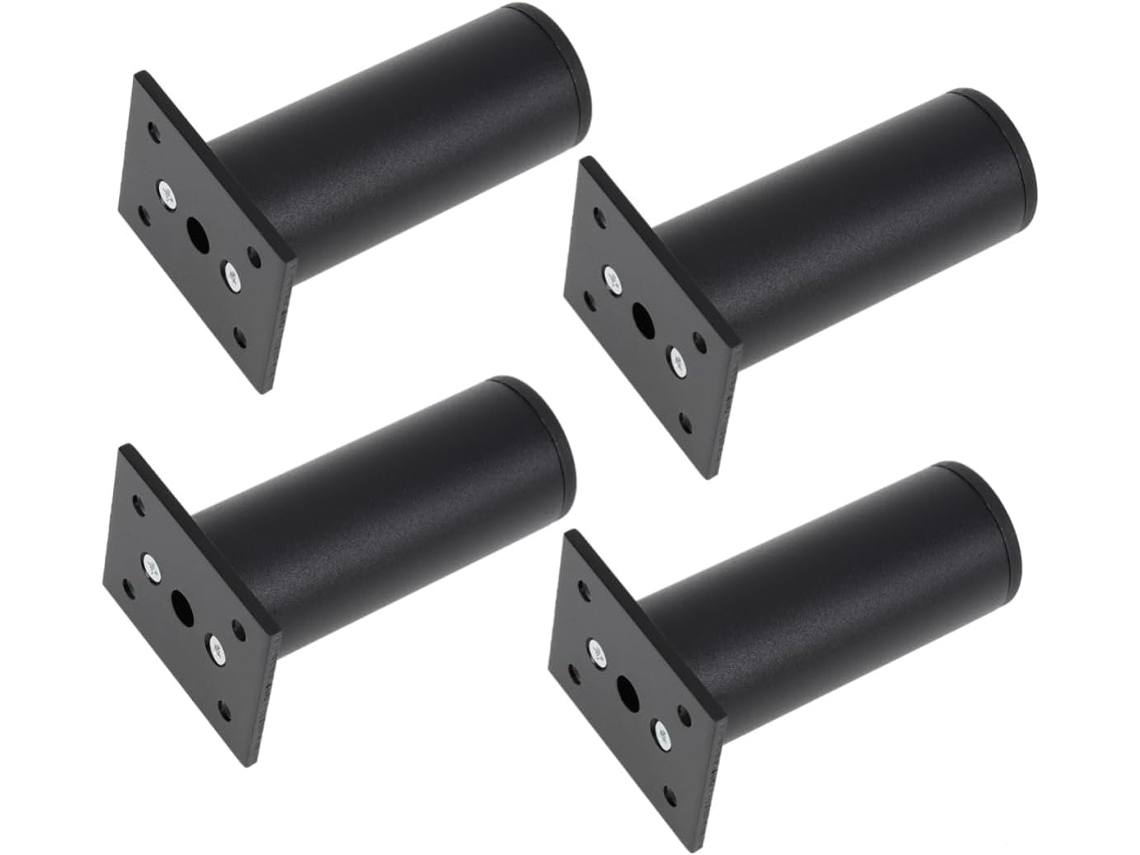 Conjunto De 4 Pés Apoio Ajustáveis Para Móveis Em Liga Alumínio Espacial, Na Cor Preta, Ideais Para Sofás E Mesas