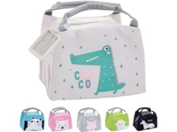 Lancheira térmica para meninas, leve, dobrável e multifuncional, ideal para escola e piqueniques (bege)