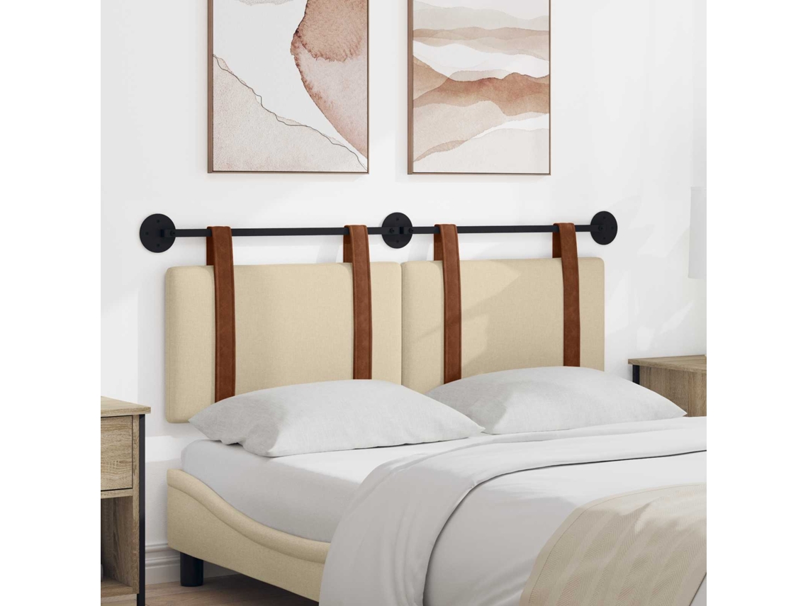 Vidaxl Cabeceira Suspensa Creme Pu Antigo