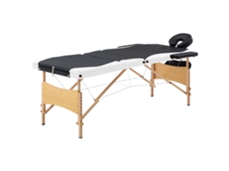 Vidaxl Mesa De Massagens Dobrável 3 Zonas Madeira Branco