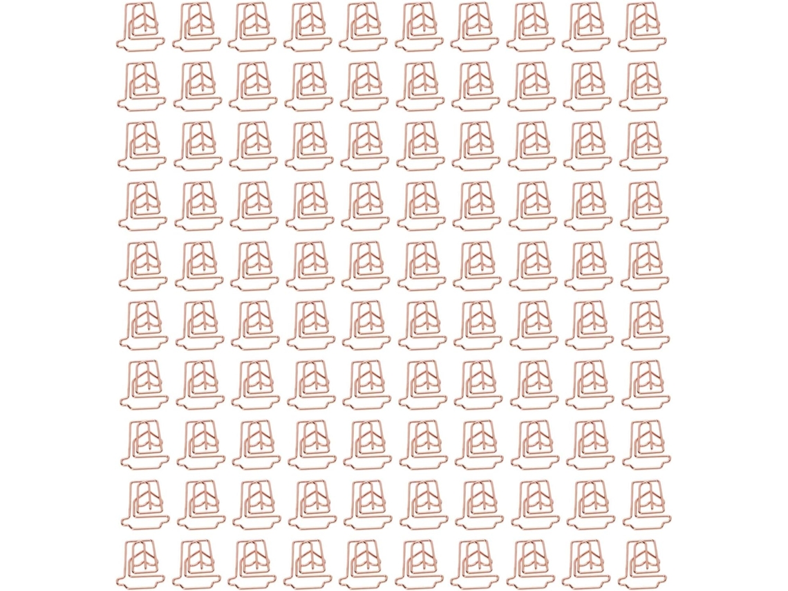 100 mini clipes de papel portáteis, clipes de papel de metal galvanizado com formato divertido para mesa e casa.