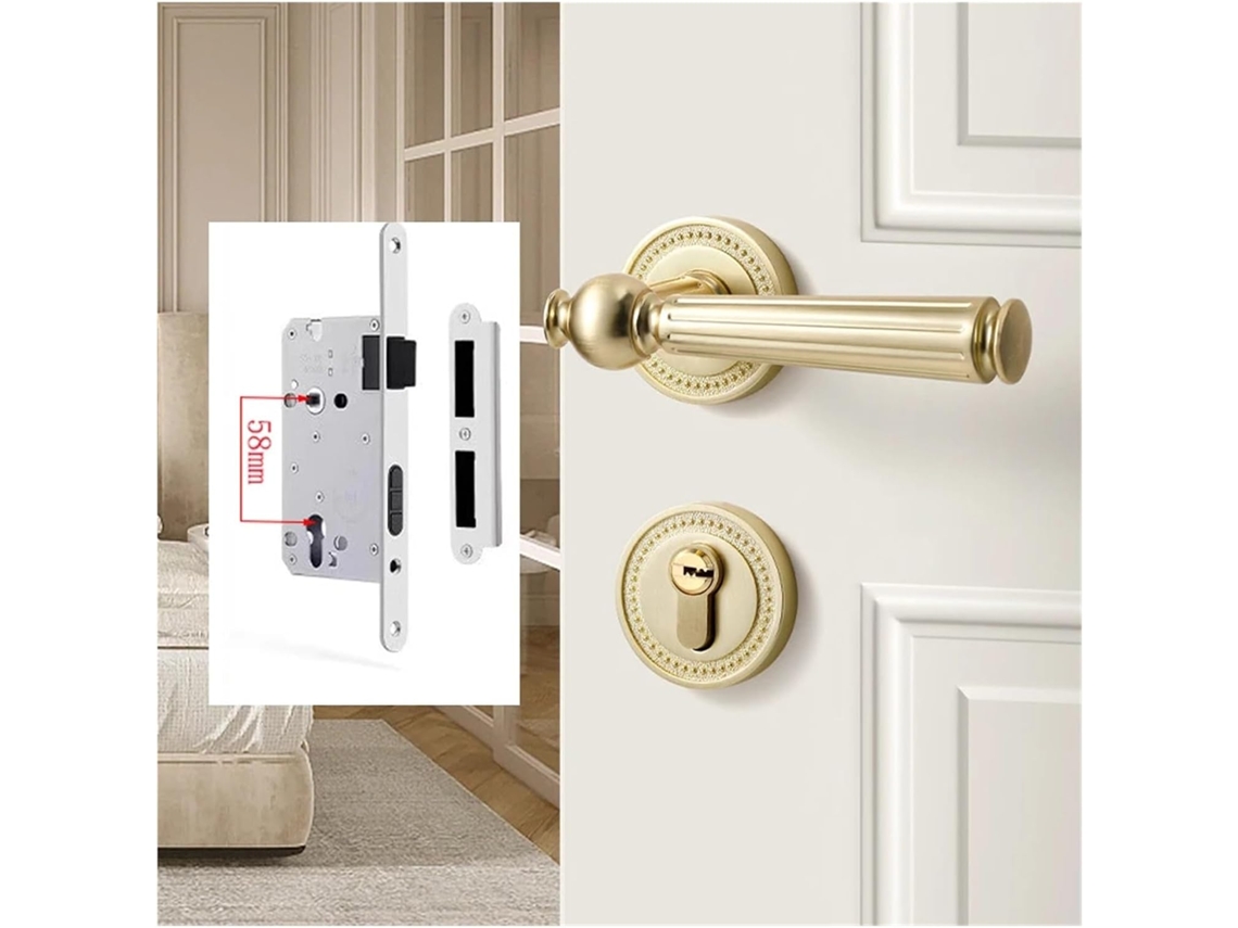 1-fechadura De Porta Interna Com Maçaneta Para Quarto