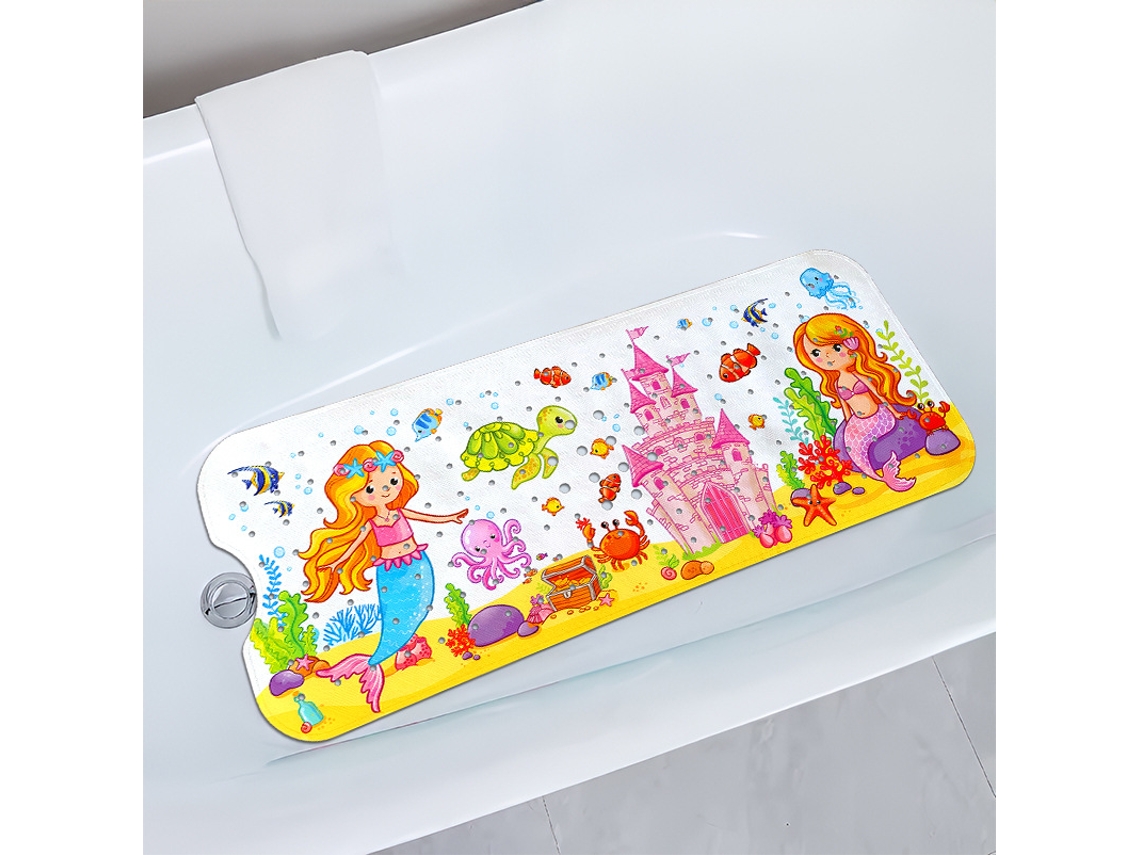 HEXINYIGJLY Tapete de Banho Infantil Antiderrapante 40x100cm Sereia