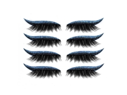 4 Pares De Patch De Cílios E Eyeliner Reutilizável À Prova D'água Com Múltiplas Cores