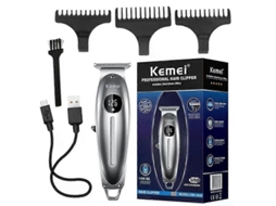 Máquina De Cortar Cabelo Profissional Original Totalmente Em Metal Para Homens, Recarregável Com Bateria De Lítio, Para Barba E Cabelo, Com Visor
