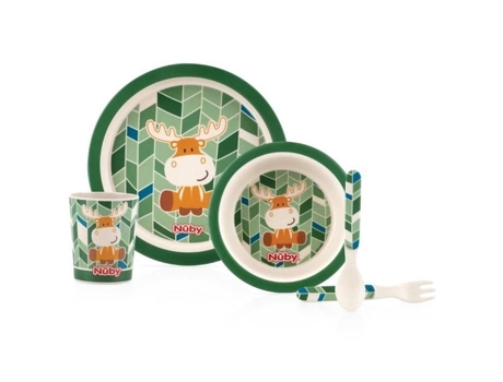 NUBY Conjunto de farinha de bambu e milho - 6 meses Elan