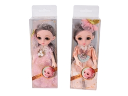 Primerox boneca Linda com Articulações Móveis Cabelo Cacheado Longo 6.7pol para Meninas