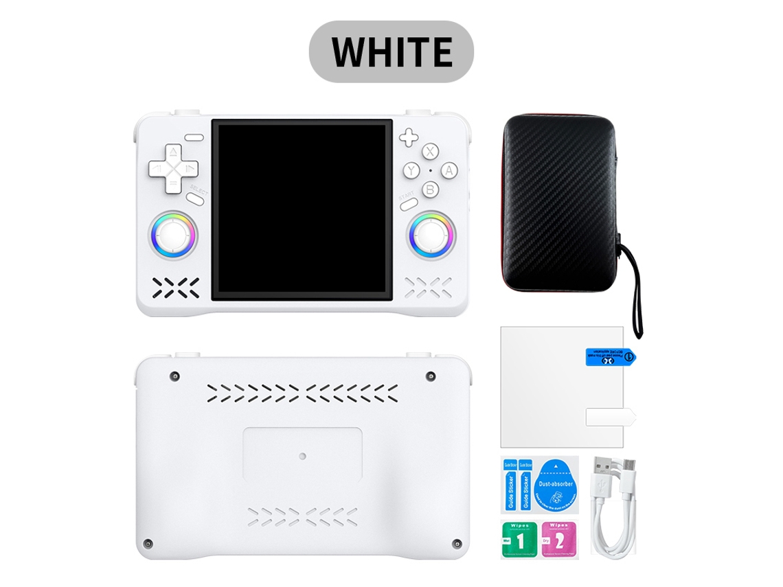 Console de jogos Xf40h, sistema Linux Rk3326, bateria de 4000 mAh, console portátil retrô PSP de 4 polegadas, 64 GB, branco, Sfushos