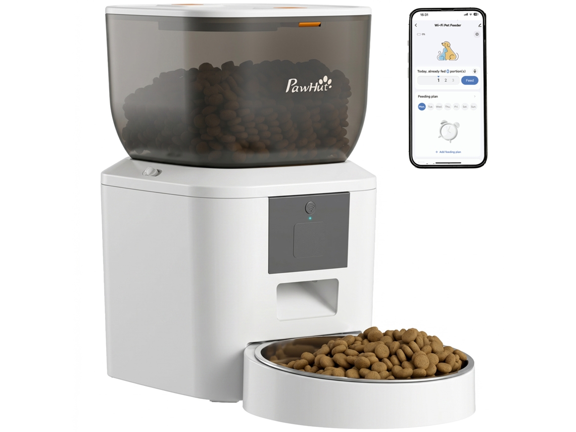 Alimentador Automático 4l Com Wifi 2.4g E Cães Com Aplicação Tuya E Gravação De Voz De 10s