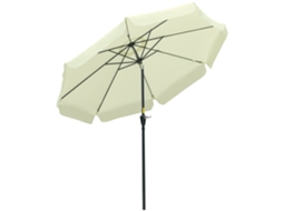 Ombrellone Rotondo Ø2.7x2.5 M, Testa Inclinabile, UV 50+, Beige, ZENCORE SERVICES