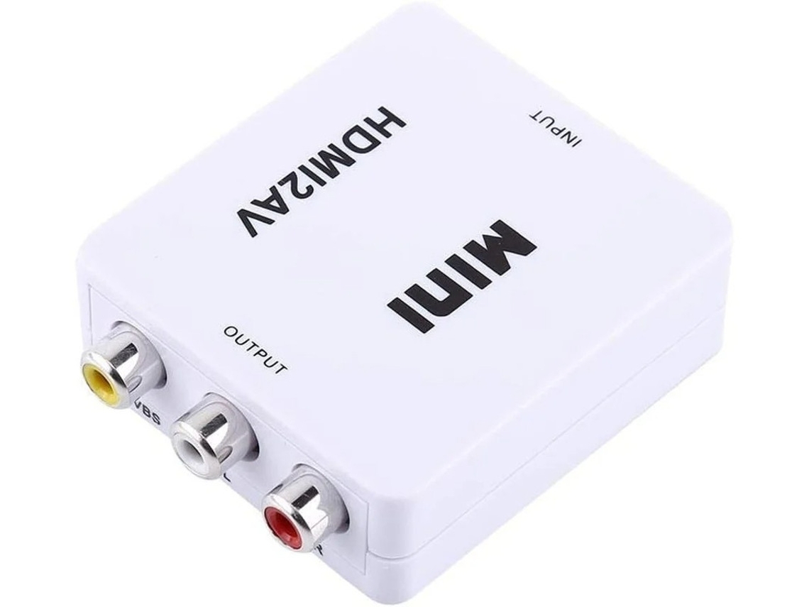 1080p Rca Av Composto Cvbs Para Hdmi Adaptador Conversor Com Cabo Usb De Alimentação Incluído Compatível Tv, Pc, Dvd Branco Bestvite