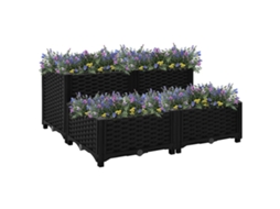 Vidaxl Canteiro Elevado 80x80x38 Cm Polipropileno