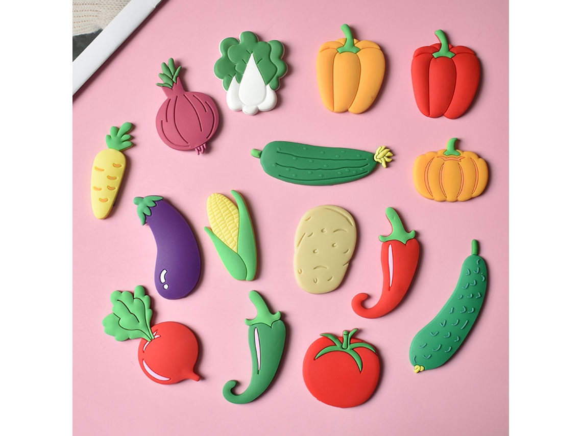 Pacote Com 15 Ímãs De Geladeira Com Estampa De Frutas E Quadro Branco Para Crianças, Ímãs De Geladeira Tridimensionais Com Desenho Aquaforge
