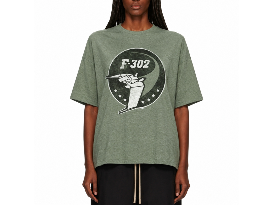 Rockinstone Stargate F-302 Emblem Heather Military Green Adult T-shirt Size:l