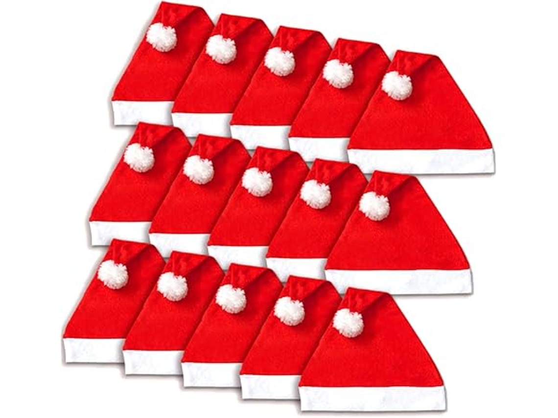 Chapéu de Natal, do Pai Vermelho Adequado para Todos os Adultos, Tamanho Único, Acessório, Ergonômico, Uso Diário STELASPLEN