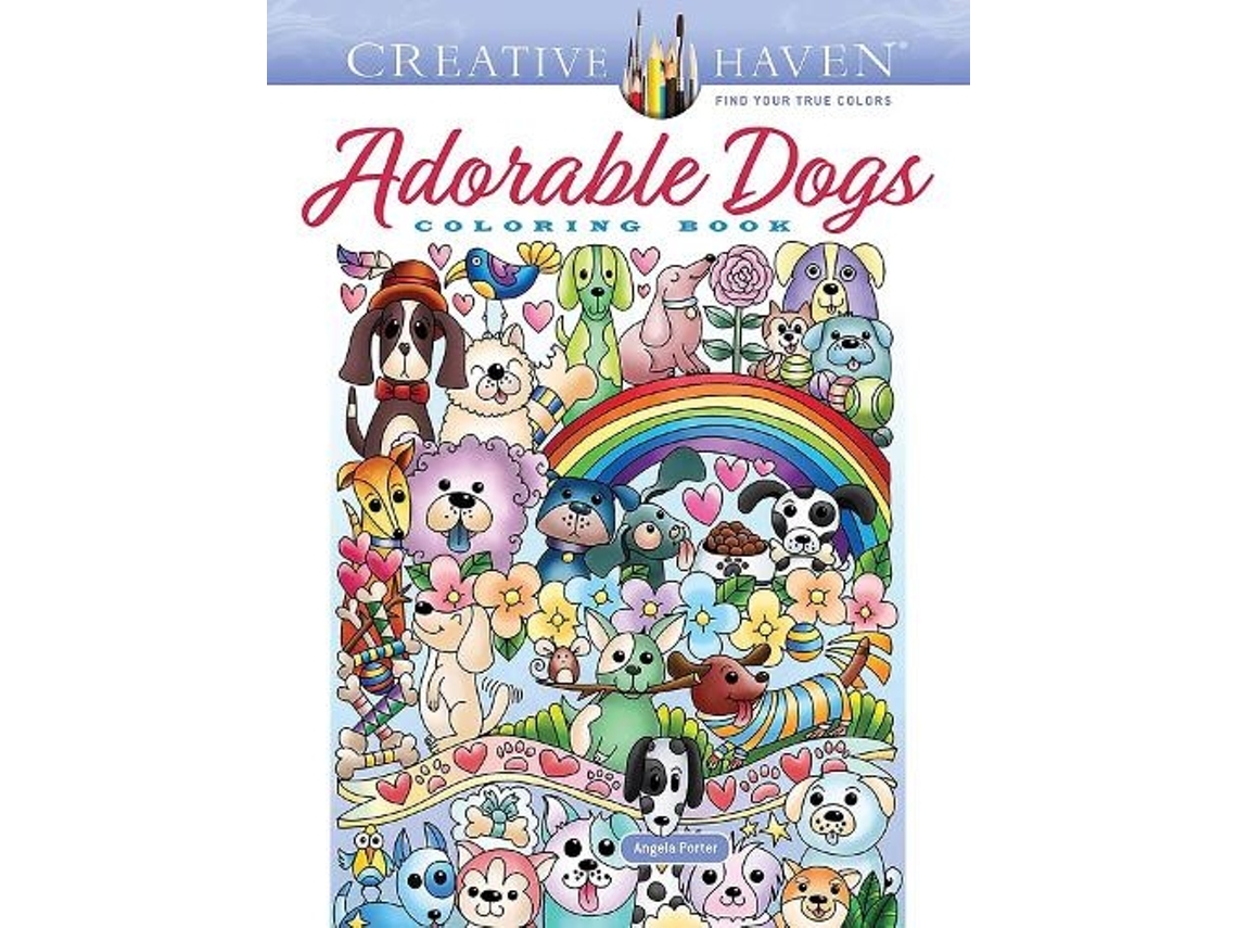 Livro Creative Haven Adorable Dogs Coloring Book de Dr Angela Porter (Inglês)