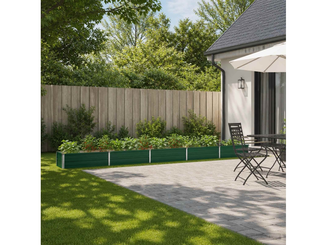 Vidaxl Cama De Jardim Elevada Verde 400 X 40 X 24 Cm