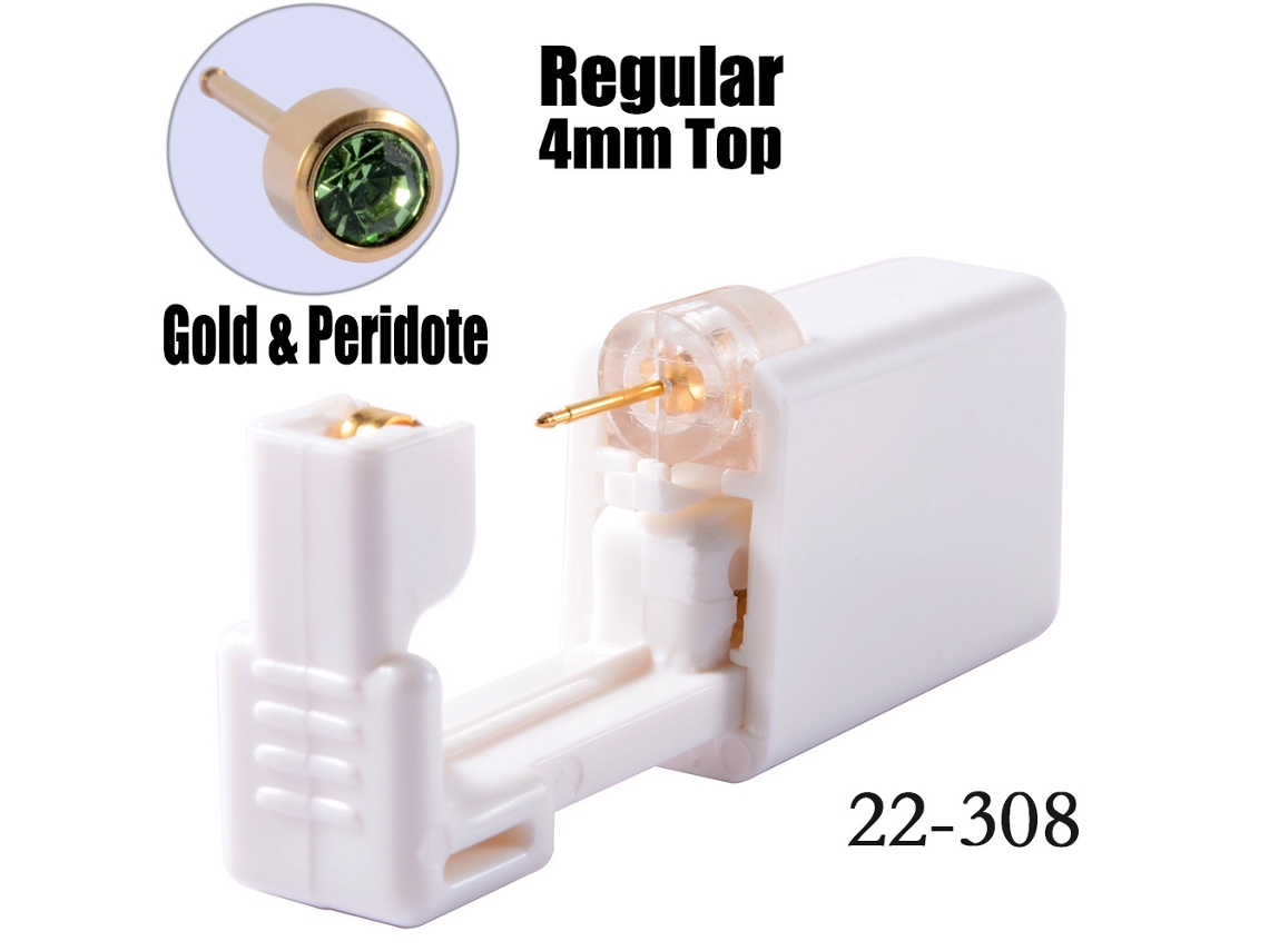 Piercing De Orelha, Descartáveis ​​para Perfuração Da Orelha, Com Brincos De Aço Inoxidável Dourado De 4 Mm, 1 Par (verde-oliva) Spqment