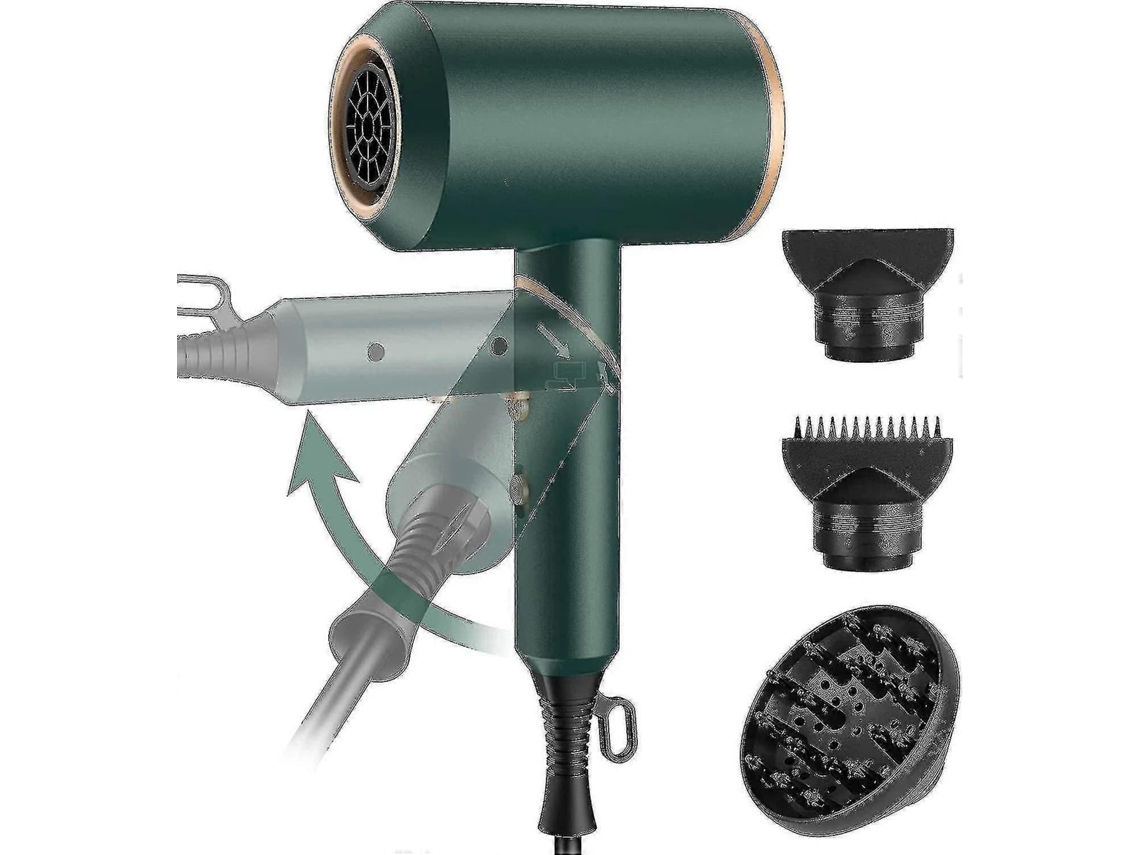 Secador de Cabelo Dobrável de Viagem Pequeno de 2000 W , com 2 Bicos Modeladores e 1 Difusor. TAISHENGDA (2023)