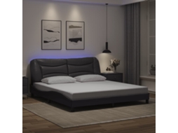 Vidaxl Estrutura De Cama Com Led Sem Colchão Hvar 180x200cm Cinza