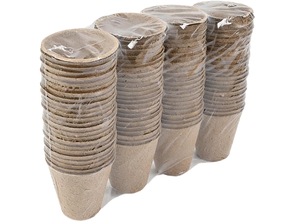 Pacote Com 100 Vasos Redondos De Pedra Para Mudas, Ideais Para Jardinagem Interna E Externa.