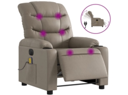 Poltrona de massagens elétrica VIDAXL Marrom Couro Artificial (75.5 x 93 x 99.5 cm)
