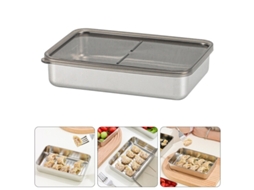 Lancheira de Aço Inoxidável 304 com Tampa Transparente, Organizadores de Cozinha para Lanches SUNNY SPACES