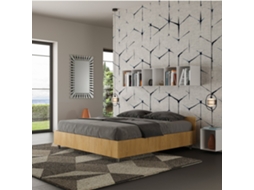Cama de contêiner de madeira dupla 160x190cm Nuamo Oak