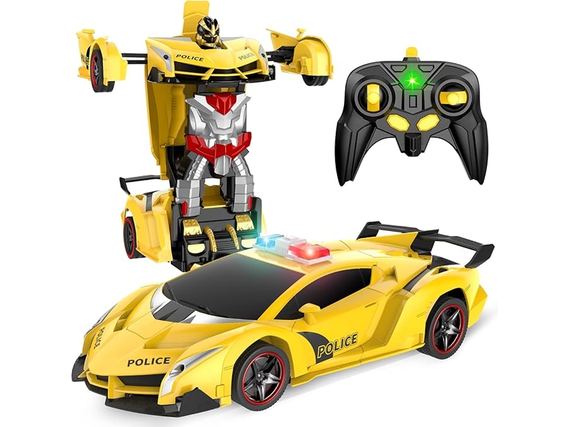 Carro De Polícia Rc Transformável Com Luzes Piscantes, Brinquedo Para Meninos De 4 A 7 Anos Aquaforge