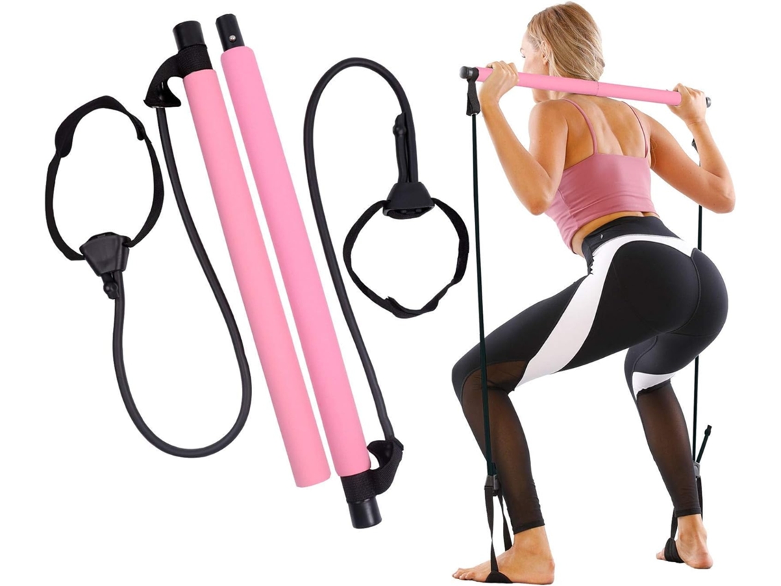 Barra de Pilates Portátil Ajustável Rosa AQUAFORGE
