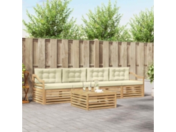 Vidaxl Conjunto De Sofás Para Exterior 5 Unid. Branco E Creme