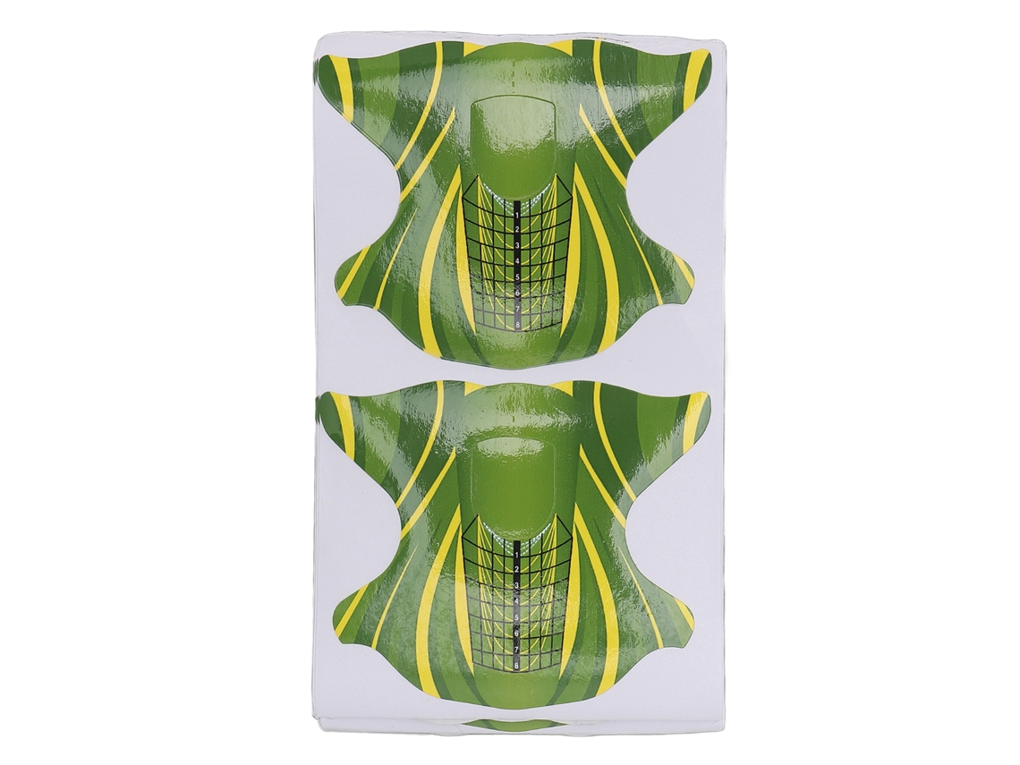 100pcs Forma De Unha Profissional Para Alongamento De Unhas Guia Autoadesiva Acessório Verde Para Salão De Beleza E Lar
