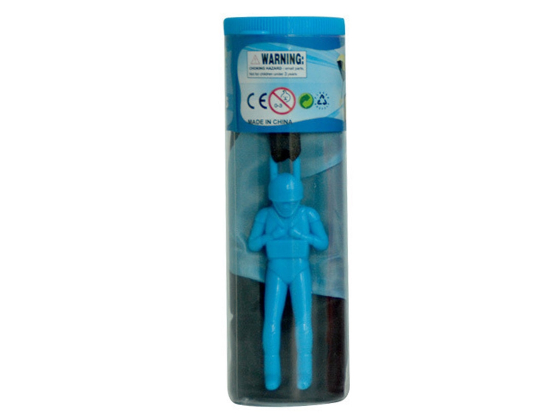 Brinquedo De Paraquedas Para Crianças, Brinquedo Voador Sem Ângulo, Lançar E Ver Pousar, Brinquedo Ao Ar Livre Azul