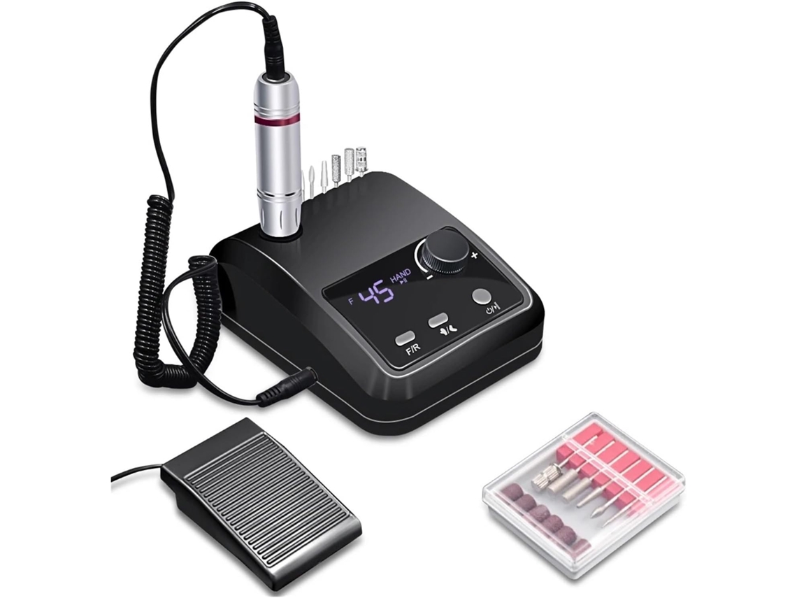 Lixadeira elétrica para unhas SFUSHOS, 45000 rpm, tela HD, caneta para manicure