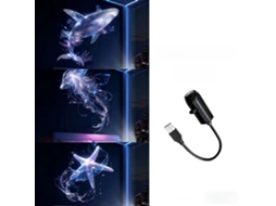 Projetor De Baleia Teto Luz Noturna Pequena 2 Em 1 Mini Preto 3 Discos