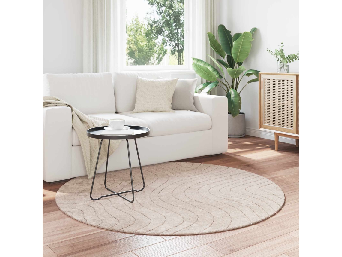 Vidaxl Tapete Para Uso Interno E Externo Palmeras Bege Ø 160 Cm
