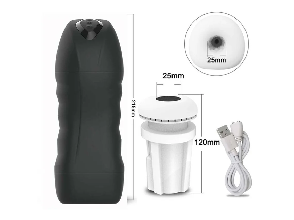 Masturbador Automático de Vibração Masculina Máquina de Chupar Boquetes Copo de Masturbação Preto YIZHOOD