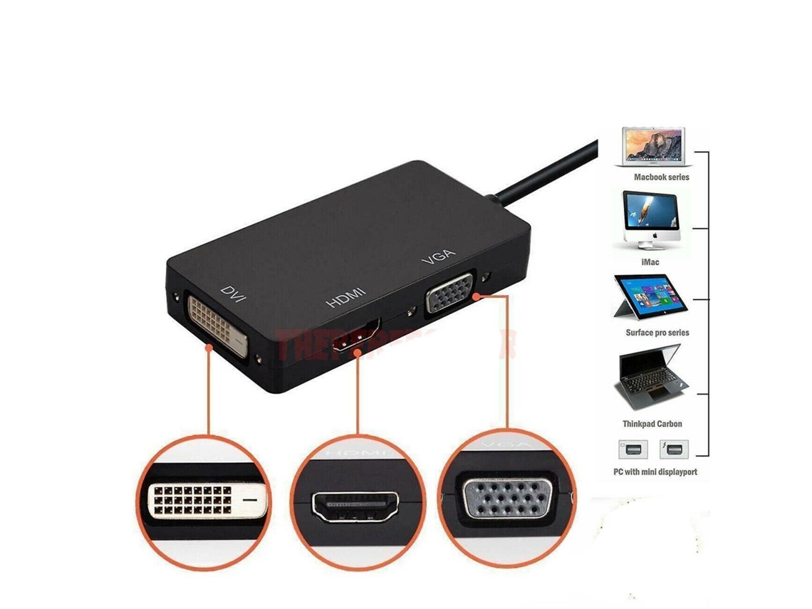 Lurelia Adaptador Mini Displayport Para Hdmi 2,25 Gbps 6,75 Gbps Mini Displayport Displayport Hdmi Para Dvi D Hdmi Vga Conversor 4k 1080p