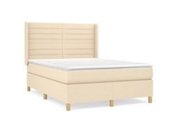 Box Spring Bed, Box Spring Beds Vidaxl Creme Tecido (140 X 200 Cm)