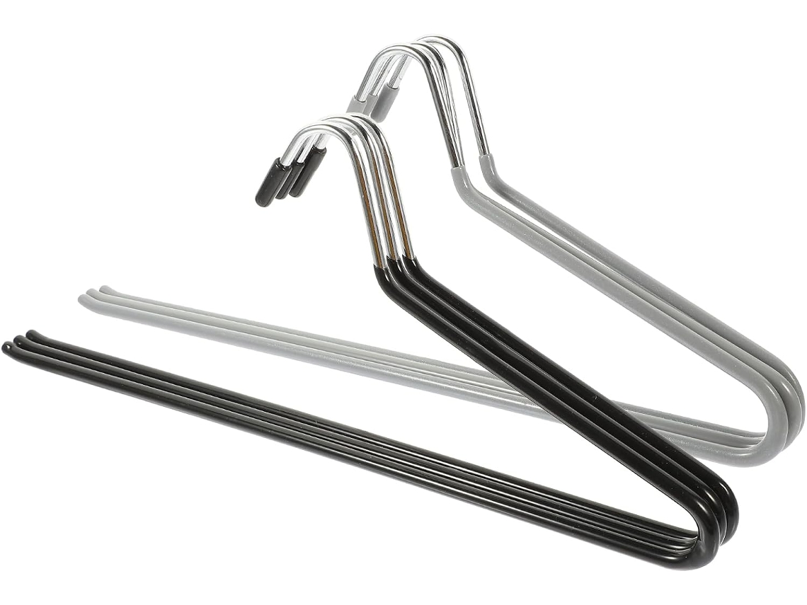 Conjunto De 6 Cabides Aço Para Calças Com Superfície Antiderrapante E Design Aberto, Uso Duplo Para Roupas Molhadas E