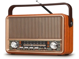 Rádio Portátil GOKOCO com suporte para Fm, Bluetooth, solar, manivela e lanterna