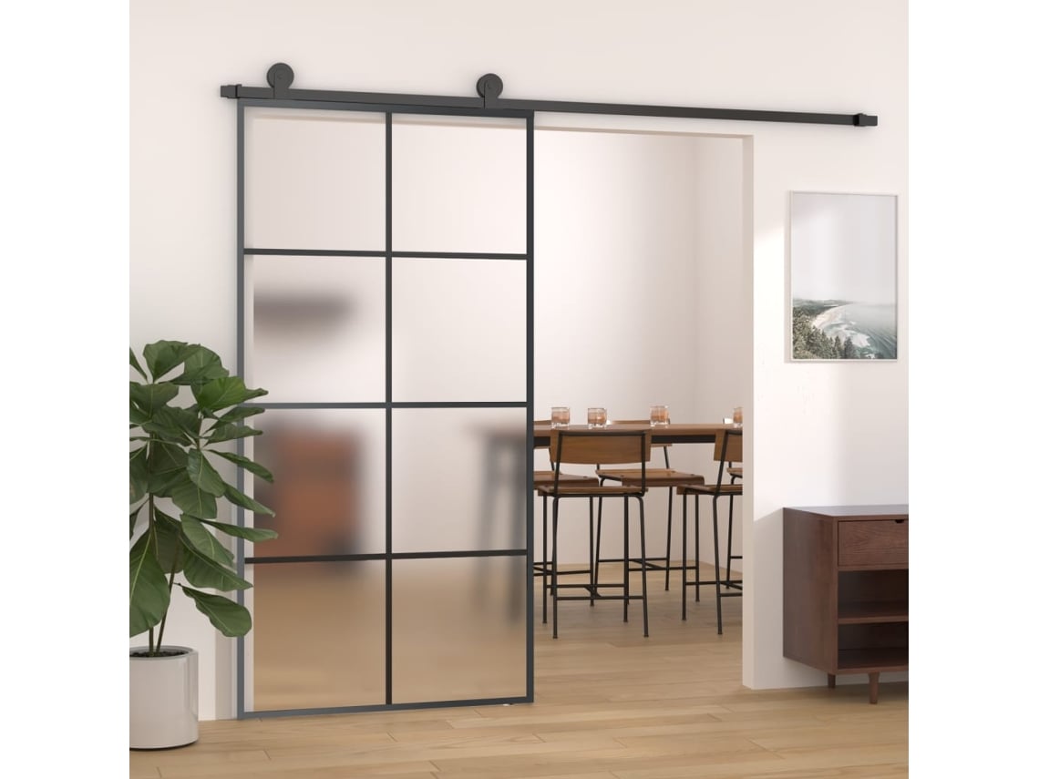 Porta Desliz. C/ Conj. Ferragens 102,5x205cm Vidro Esg/alumínio LOVELY HOME