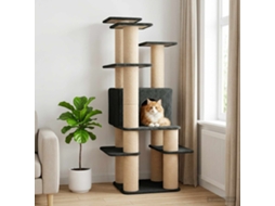 Vidaxl Árvore Com Postes De Sisal Cinzento-escuro 161 Cm