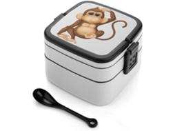 Marmita Bento De Camada Dupla, Empilhável, À Prova De Vazamentos, 1000ml, Com Colher, Recipiente Portátil De 2 Níveis