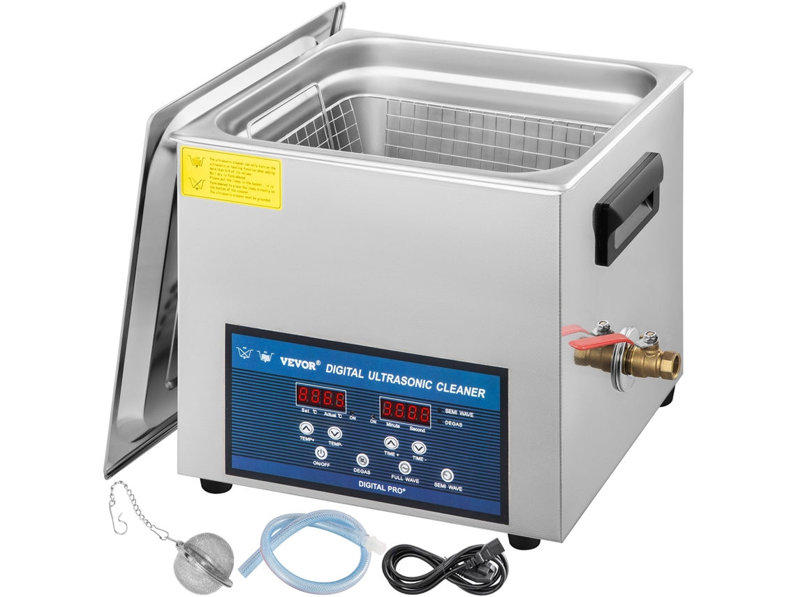 Limpador Ultrassônico 10L com Display Led de 12X10,4X12,2 Polegadas Máquina de Limpeza Ultrassônica de Dupla Frequência 28/40Khz VEVOR