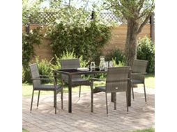 Vidaxl Conjunto De Jantar Para Jardim 5 Unid. Cinzeto Vime Pe