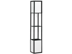Candeeiro de Pé Mdf, Plástico e Tc Cor Branco e Preto 26x26x156 cm Homcom