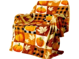 Manta Preta de Halloween Syjym com Estampa Abóbora Fantasma e Morcego em Flanela Ideal para Sofá, Macio, Quent