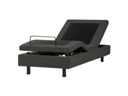Cama Ajustável Estofada Sem Cabeceira Beliani Castellan De Tecido Cinzento Escuro 90x200